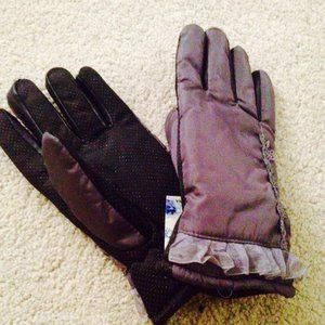 Fur-Lined Grey Gloves